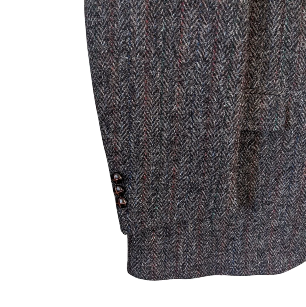 Men's Herringbone Wool Blazer - Gray - Picture 3 of 15